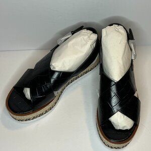 *BRAND NEW* Vince Camuto Marietten Crocodile Wedge Sandal Women's 8.5M Black
